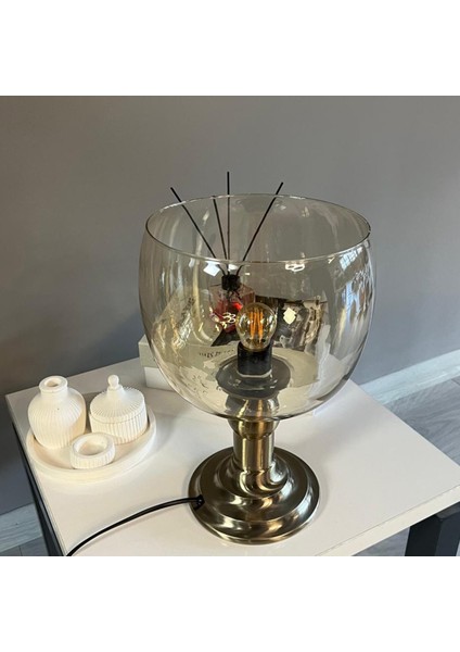 Dijon Cam Bal Rengi Masa Lambası Dekoratif Masaüstü Aydınlatma Hol Abajur Yatak Odası Başucu Lamba indirimleri