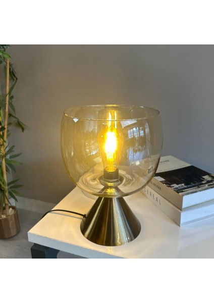 Dijon Cam Bal Rengi Masa Lambası Dekoratif Masaüstü Aydınlatma Hol Abajur Yatak Odası Başucu Lamba fırsatları