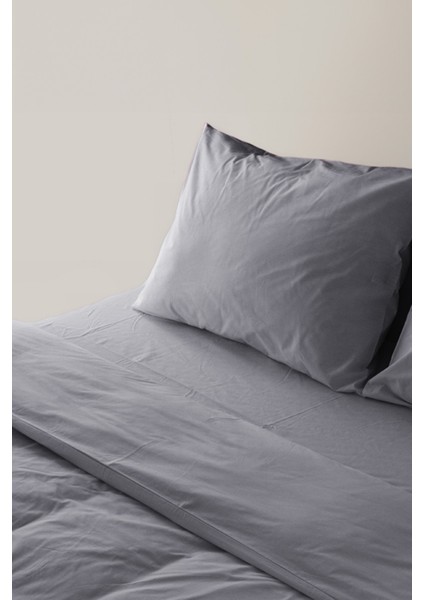 Çarşaflı Pamuk Nevresim Takımı Düz Renk Antrasit - Tek Kişilik modelleri