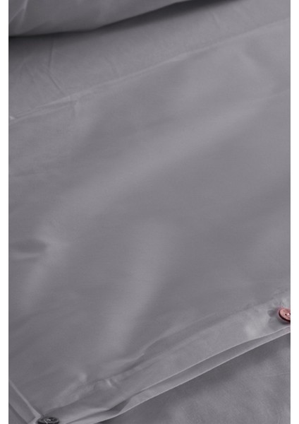 Çarşaflı Pamuk Nevresim Takımı Düz Renk Antrasit - Tek Kişilik