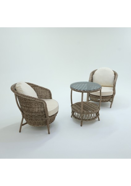 Conjunto Rattan Dedikodu Balkon Bahçe Takımı | 2+1 | Rehome indirimleri