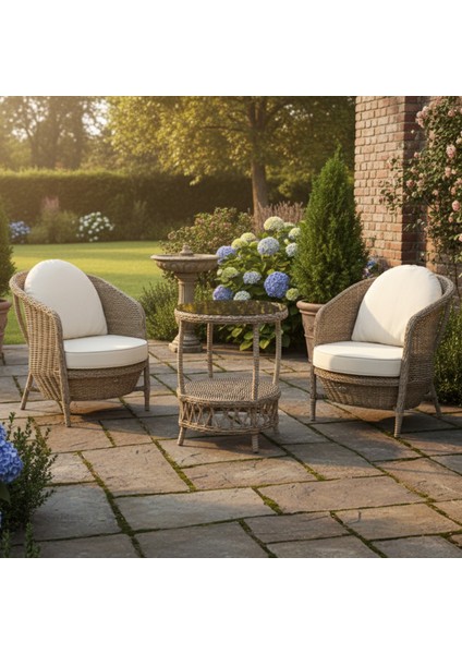 Conjunto Rattan Dedikodu Balkon Bahçe Takımı | 2+1 | Rehome