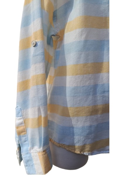 Erkek Çocuk Kapüşonlu Mavi Çizgili Gömlek – %100 Pamuk, Esnek ve İnce Kumaş indirimleri