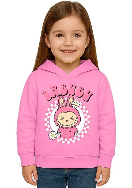 Unisex Baskılı Çocuk Swaetshirt Labubu Baskılı Kapüşonlu 3 Iplik Şardonlu fiyatları
