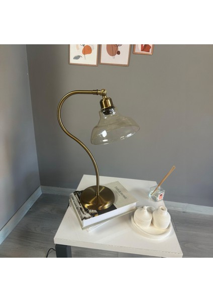 Vishi Cam Bal Rengi Masa Lambası Dekoratif Masaüstü Aydınlatma Hol Abajur Yatak Odası Başucu Lamba fiyatları