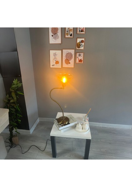 Vishi Cam Bal Rengi Masa Lambası Dekoratif Masaüstü Aydınlatma Hol Abajur Yatak Odası Başucu Lamba indirimleri