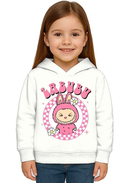 Unisex Baskılı Çocuk Swaetshirt Labubu Baskılı Kapüşonlu 3 Iplik Şardonlu fiyatları