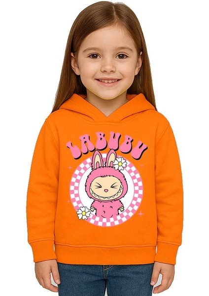 Unisex Baskılı Çocuk Swaetshirt Labubu Baskılı Kapüşonlu 3 Iplik Şardonlu fiyatları