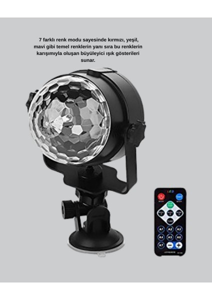 Sptrns Ritme Duyarlı LED Disko Topu – Renkli Işık Gösterili Parti Lambası modelleri