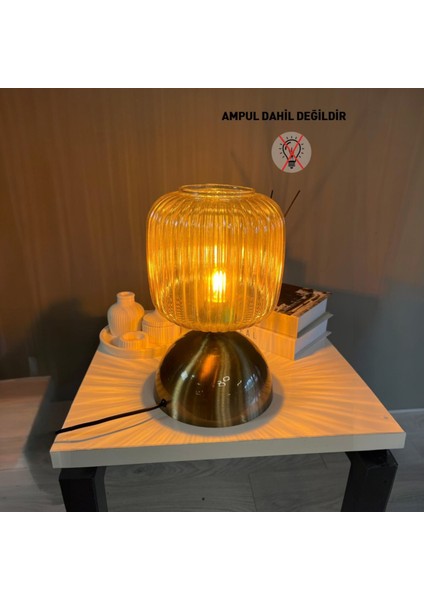 Mopa Cam Bal Rengi Masa Lambası Dekoratif Masaüstü Aydınlatma Hol Abajur Yatak Odası Başucu Lamba fiyatları