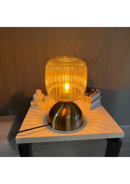 Mopa Cam Bal Rengi Masa Lambası Dekoratif Masaüstü Aydınlatma Hol Abajur Yatak Odası Başucu Lamba modelleri