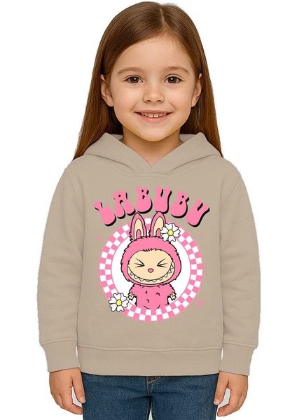 Unisex Baskılı Çocuk Swaetshirt Labubu Baskılı Kapüşonlu 3 Iplik Şardonlu fiyatları