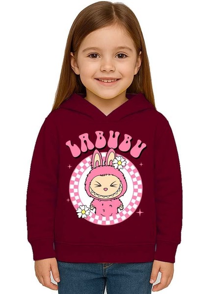 Unisex Baskılı Çocuk Swaetshirt Labubu Baskılı Kapüşonlu 3 Iplik Şardonlu fiyatları