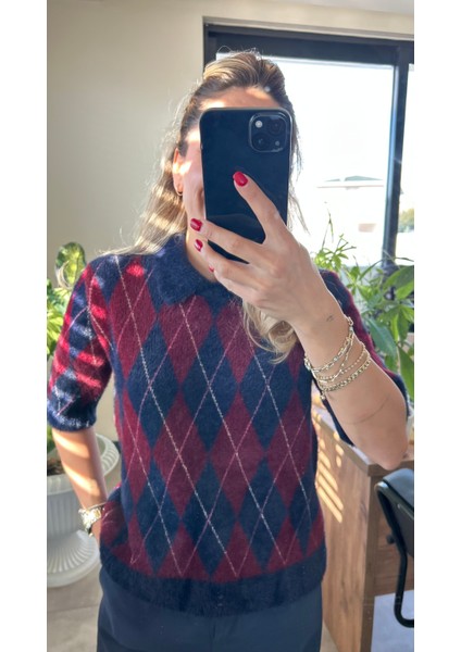 Baklava Desenli Premium Kazak