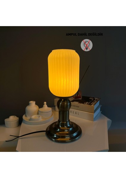 Wingmn Cam Beyaz Masa Lambası Dekoratif Masaüstü Aydınlatma Hol Abajur Yatak Odası Başucu Lamba fiyatları