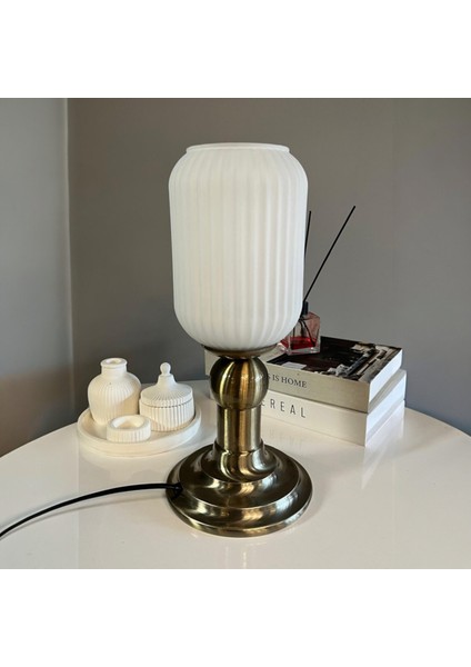 Wingmn Cam Beyaz Masa Lambası Dekoratif Masaüstü Aydınlatma Hol Abajur Yatak Odası Başucu Lamba modelleri