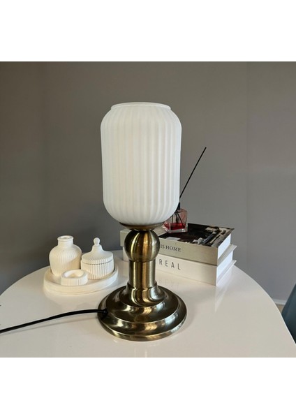 Wingmn Cam Beyaz Masa Lambası Dekoratif Masaüstü Aydınlatma Hol Abajur Yatak Odası Başucu Lamba fırsatları