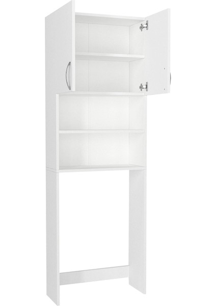 Banos Çok Amaçlı Banyo Dolabı Çamaşır Makinesi Dolabı Beyaz