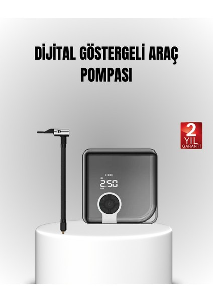 Sptrns 6000MAH Bataryalı Type-C Şarjlı Mini Hava Kompresörü LED Işıklı