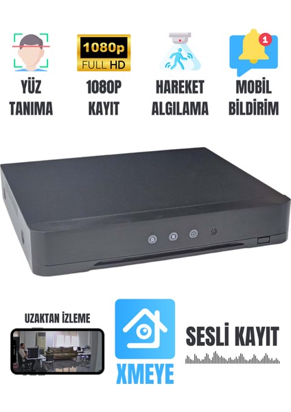 Exitcam 8 Kameralı 5mp Renkli Gece Görüşlü Ses Kayıtlı Güvenlik Kamerası Seti 320GB HDD modelleri