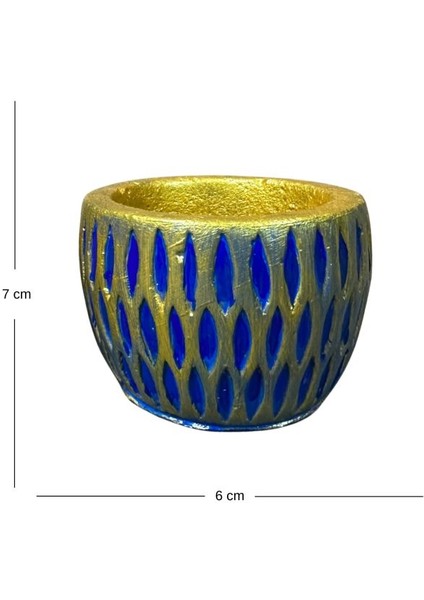 4846 El Yapımı Desenli Dekoratif 2'li Minik Saksı / Biblo - 6 x 7 cm fiyatları