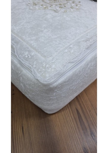 Nergis Kadife Dantelli Güpürlü Hurç Küçük Boy (30X35X15 Cm) Çeyizlik Nişan Düğün Gelin Bohçası modelleri