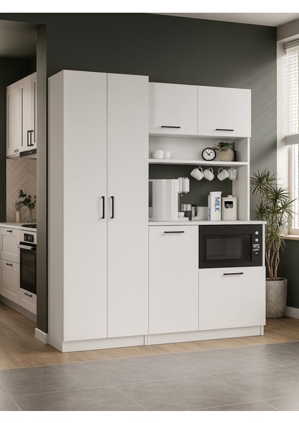 Tuco 2 Kapakli - Tuco 5 Rafli Çok Amaçlı Dolap Beyaz