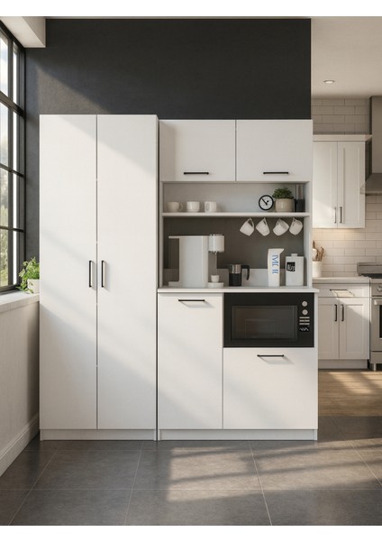 Tuco 2 Kapakli - Tuco 5 Rafli Çok Amaçlı Dolap Beyaz