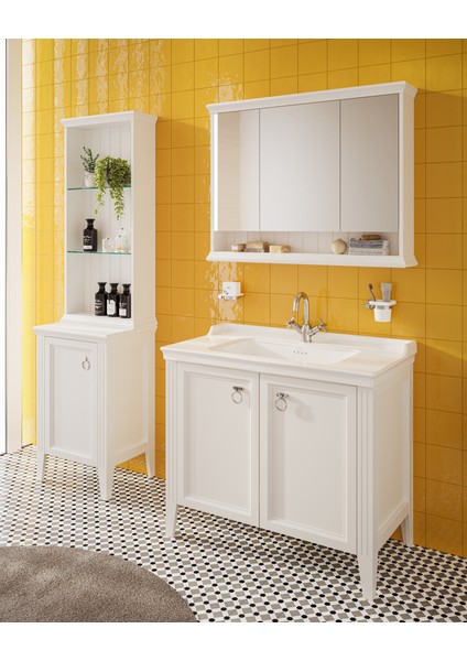 Valarte 62234 Aydınlatmalı Dolaplı Ayna, 100 cm, Mat Beyaz fırsatları