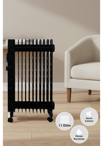11 Dilim Siyah Radyatör KUM1230S