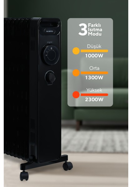 11 Dilim Siyah Radyatör KUM1230S