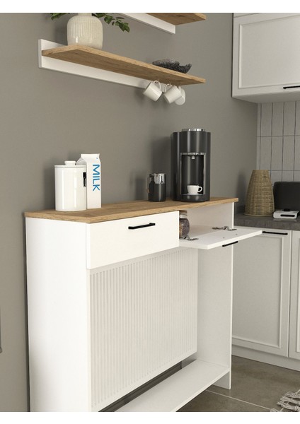 Solana Petek Üstü Kahve Köşesi Dresuar Çok Amaçlı Raf - 110 cm