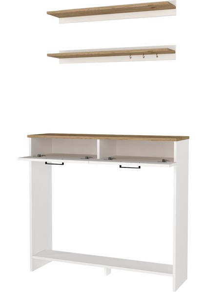 Solana Petek Üstü Kahve Köşesi Dresuar Çok Amaçlı Raf - 110 cm