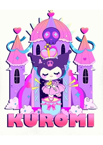 Unisex Baskılı Çocuk Swaetshirt Kapüşonlu 3 Iplik Şardonlu Kuromi Baskılı fırsatları