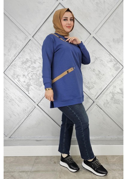 Kadın Düğme ve Kombin Detaylı Tesettür Tunik