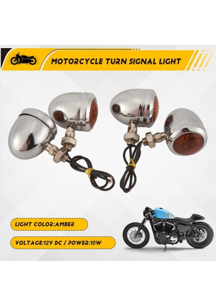 Cafe Racer Için 8 Adet Krom Dönüş Sinyal Lambası LED Motor Lambası Ampulü (Yurt Dışından) indirimleri