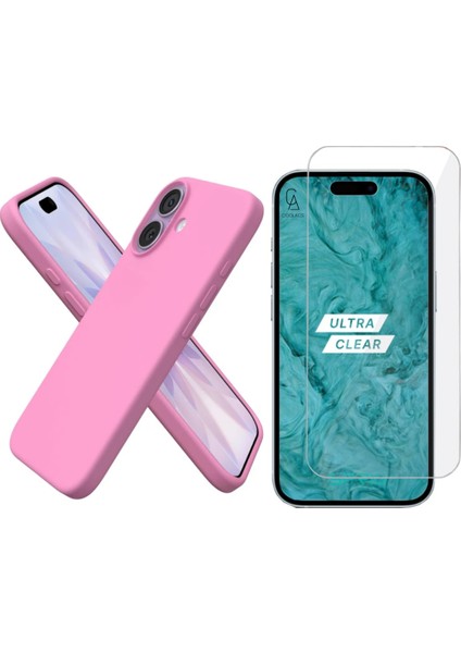 Apple iPhone 17 Uyumlu Içi Kadife Lansman Kılıf ve Temperli Cam Ekran Koruyucu