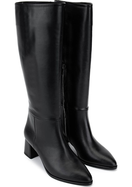 Kadın Hakiki Deri Siyah Topuklu Çizme 1074 2274 Bn Czm SK25-26 Sıyah Derı fiyatları