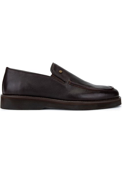 Erkek Hakiki Deri Kahverengi Loafer Ayakkabı 1008 3501 Erk Ayk SK25-26 Kahve Fltr Dz