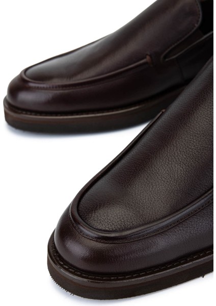 Erkek Hakiki Deri Kahverengi Loafer Ayakkabı 1008 3501 Erk Ayk SK25-26 Kahve Fltr Dz fırsatları