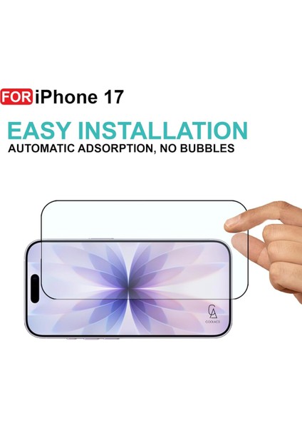 Apple iPhone 17 Uyumlu Içi Kadife Lansman Kılıf ve 5d Tam Kaplayan Cam Ekran Koruyucu