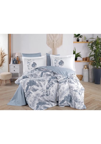 Çift Kişilik Poplin Nevresim Tiffany Denim