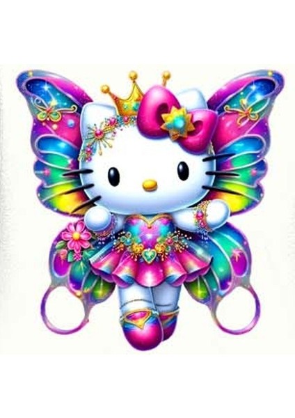 Unisex Hello Kity Baskılı Çocuk Swaetshirt Baskılı Kapüşonlu 3 Iplik Şardonlu fırsatları