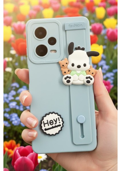 Redmi Note 12 Pro 5g Uyumlu Kılıf Mavi Renk 3D Figürlü Darbe Emici Yumuşak Silikon Kapak