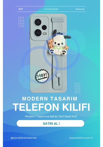 Redmi Note 12 Pro 5g Uyumlu Kılıf Mavi Renk 3D Figürlü Darbe Emici Yumuşak Silikon Kapak indirimleri