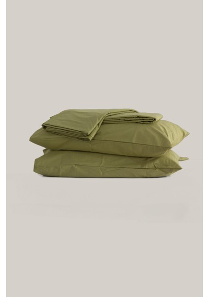 Çarşaflı Pamuk Nevresim Takımı Düz Renk - Çift Kişilik