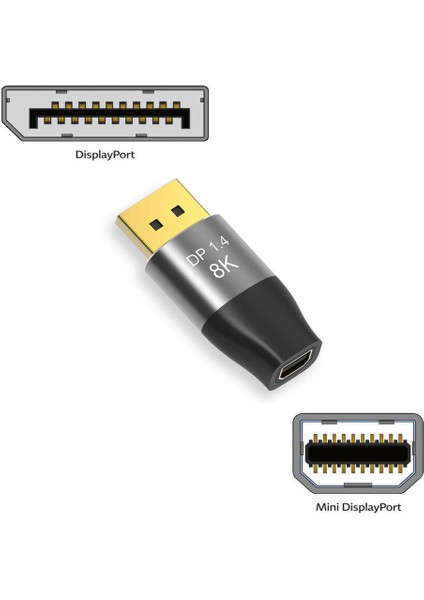 8k Mini Displayport To Displayport Adaptörü Çift Yönlü Dönüştürücü indirimleri