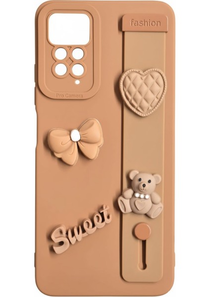 Redmi Note 11 Pro Uyumlu Kılıf Kahverengi Renk 3D Figürlü Darbe Emici Yumuşak Silikon Kapak fırsatları