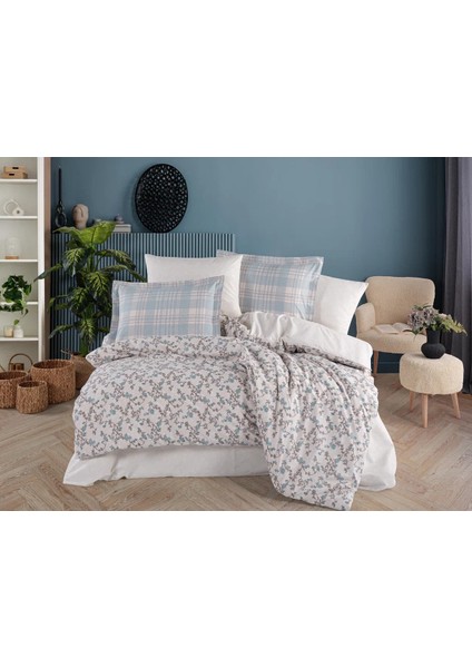 Çift Kişilik Poplin Nevresim Lola Mavi