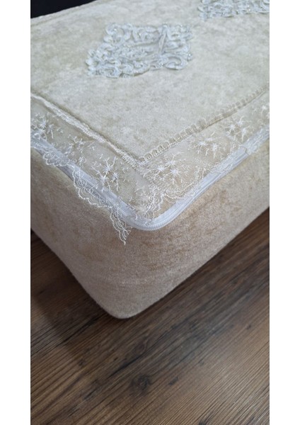 Nergis Kadife Dantelli Güpürlü Hurç Büyük Boy (60X40X20 Cm) Çeyizlik Nişan Düğün Gelin Bohçası modelleri